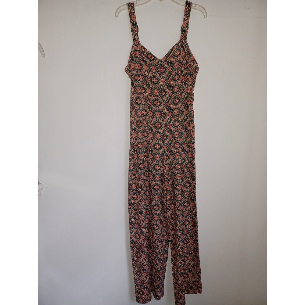 Anthropologie Finley Wide-Leg Jumpsuit by Cleobella Sz Sm Green Orange Print‎